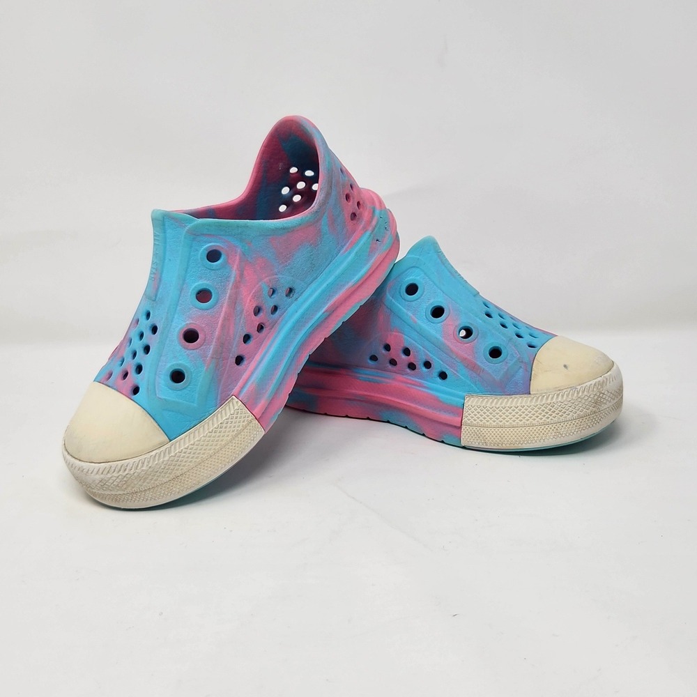 Girls Converse Chuck Taylor All Star Tie Dye Oops Pink & Cyan Evo Foam size 11C